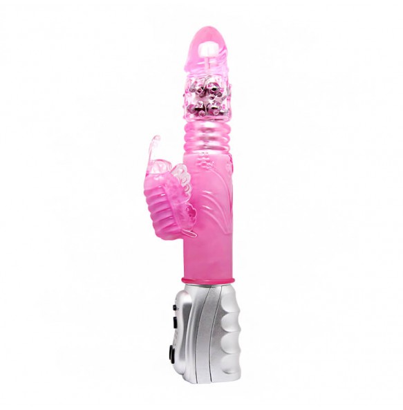 BAILE - ALICE Butterfly Retractable Swing Rotating Beads Vibrator (Battery - Pink)